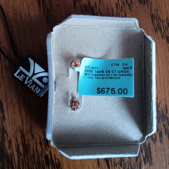 New Levian® 3/8 ct. t.w. Chocolate Quartz® Earrings in 14K Strawberry Gold® - Picture 4 of 5